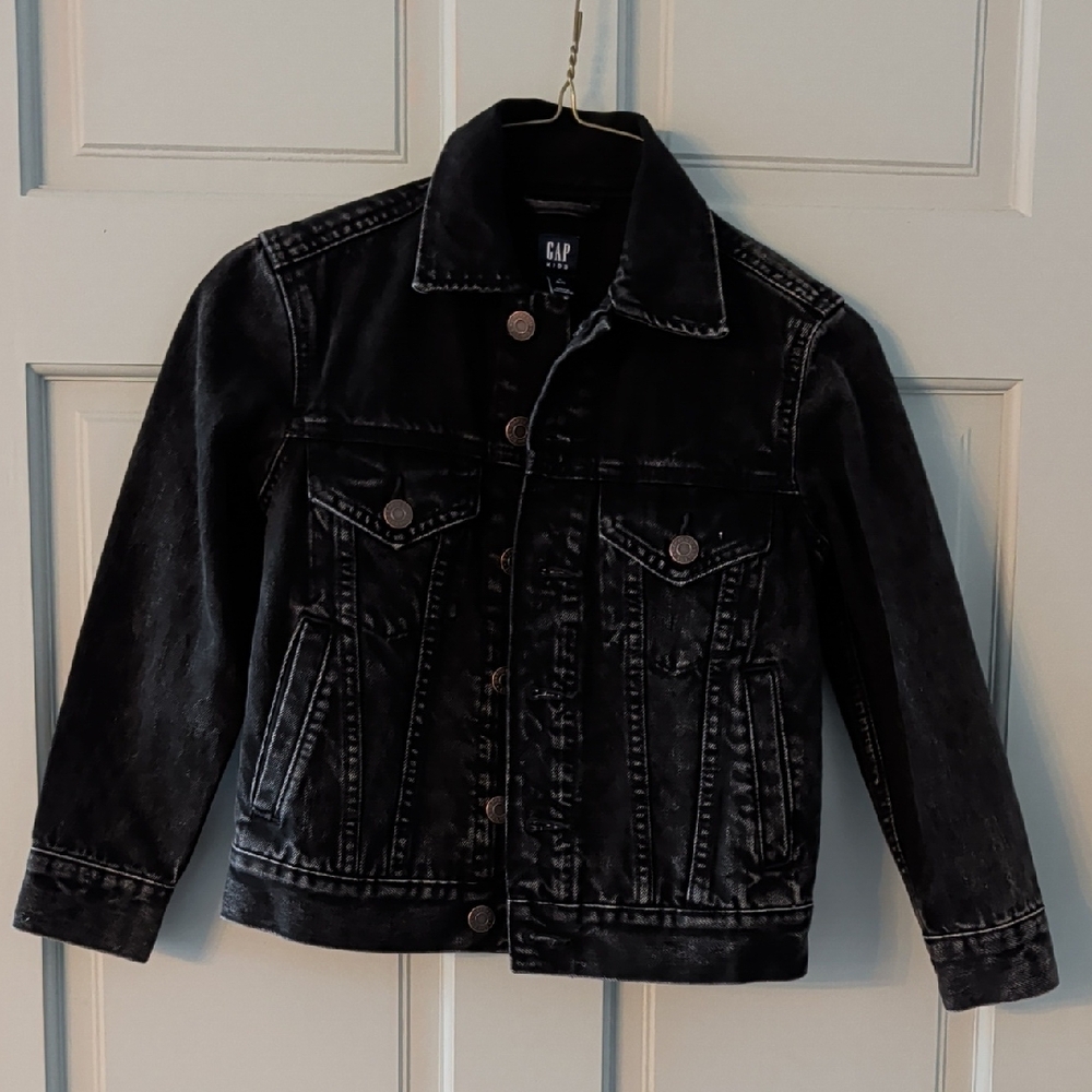 GAP Kids Black Denim Jacket Size 6-7